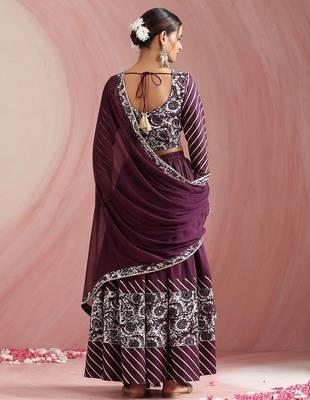 Floral Printed Gotta Patti Ready to Wear Lehenga & Choli With Dupatta 5