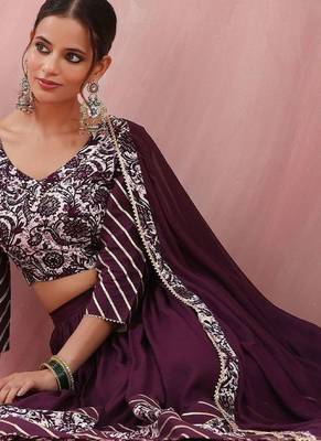 Floral Printed Gotta Patti Ready to Wear Lehenga & Choli With Dupatta 6