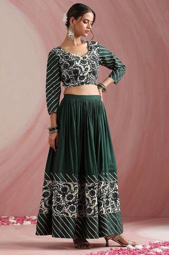 Embroidered Sequinned Ready To Wear Lehenga & Blouse With Dupatta
