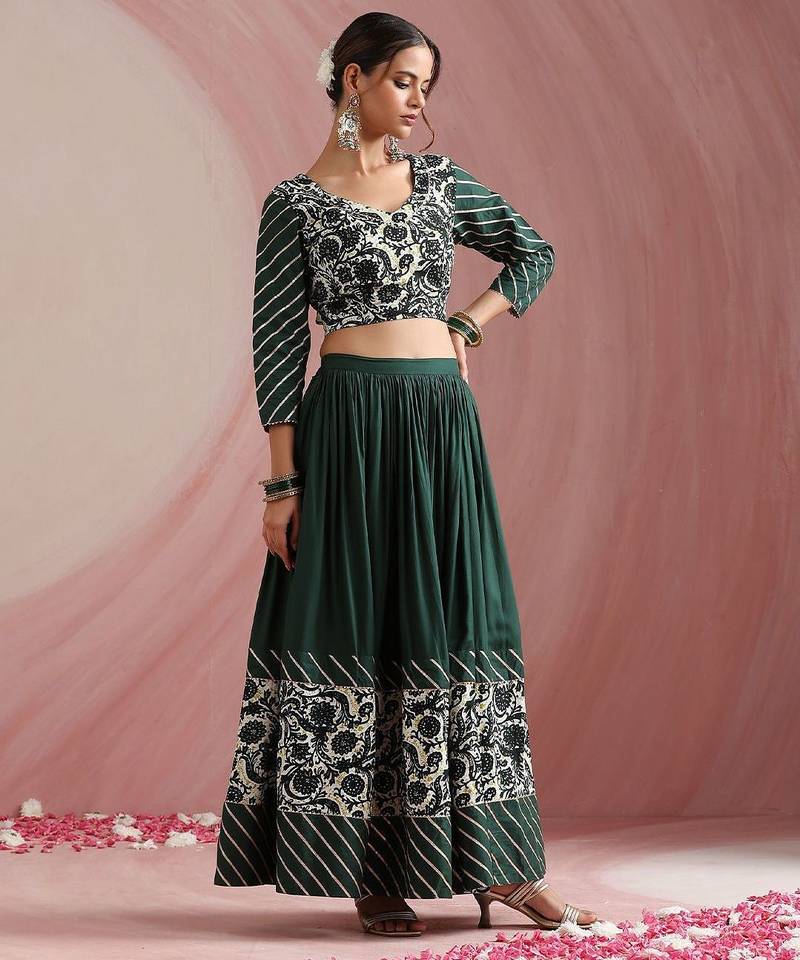 Embroidered Sequinned Ready To Wear Lehenga & Blouse With Dupatta