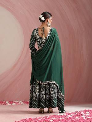 Embroidered Sequinned Ready To Wear Lehenga & Blouse With Dupatta 4