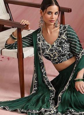Embroidered Sequinned Ready To Wear Lehenga & Blouse With Dupatta 5