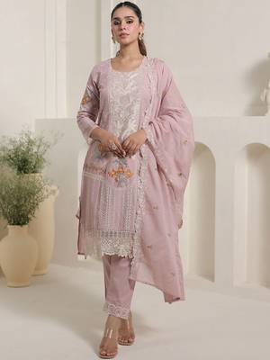 Women Ethnic Motifs Embroidered Regular Thread Work Pure Cotton Kurta with Trousers & With Dupatta 3