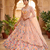 Pastel Peach Floral Embroidered Lehenga Choli with Net Dupatta