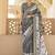 Grey silk blend foil print saree