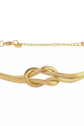 Brass gold knot bracelet for women