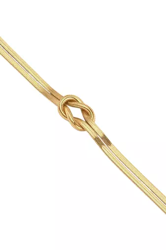 Brass gold knot bracelet for women