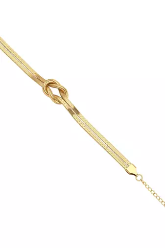 Brass gold knot bracelet for women