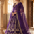 Royal Purple Heavy Embroidered Lehenga Choli with Gold Work & Faux Georgette Dupatta
