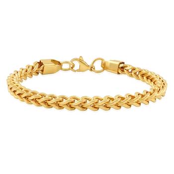 Brass 24kt micron gold thick heavy unisex bracelet 1