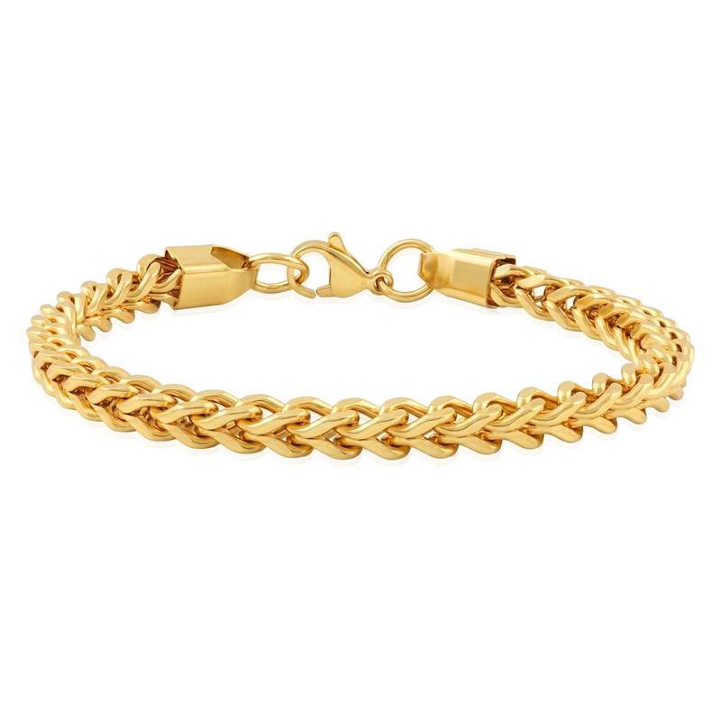 Brass 24kt micron gold thick heavy unisex bracelet