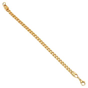 Brass 24kt micron gold thick heavy unisex bracelet 3