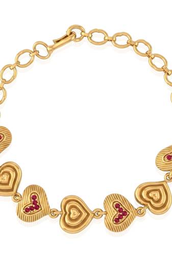 Brass gold heartshape women bracelet