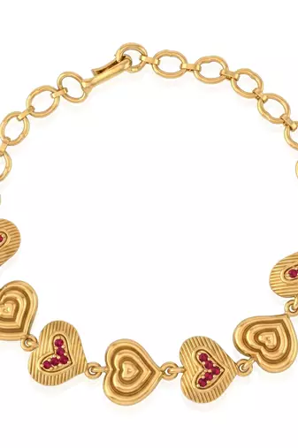 Brass gold heartshape women bracelet