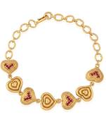 Brass gold heartshape women bracelet