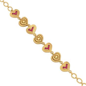 Brass gold heartshape women bracelet 2