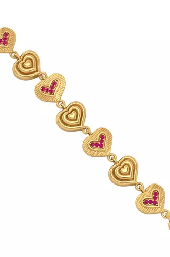 Brass gold heartshape women bracelet