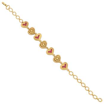Brass gold heartshape women bracelet 3