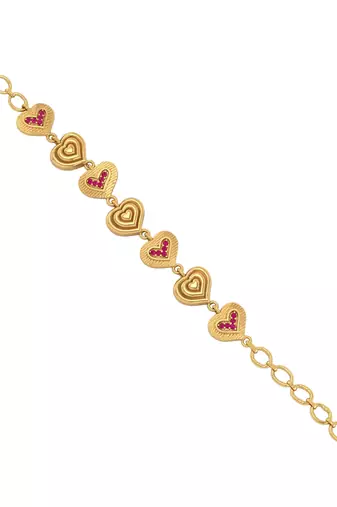 Brass gold heartshape women bracelet