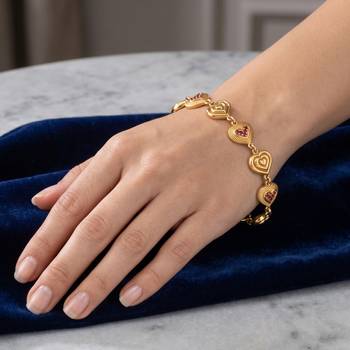 Brass gold heartshape women bracelet 4
