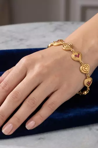Brass gold heartshape women bracelet