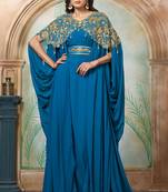 Sea green party wedding kaftan dress
