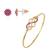 Brass moissanite and natural ruby kada earring set for women free-size