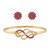 Brass moissanite and natural ruby kada earring set for women free-size