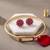 Brass natural ruby kada earring set for women free-size