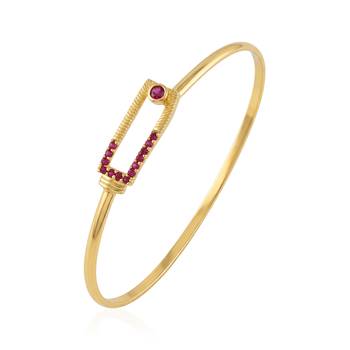 Brass natural ruby kada earring set for women free-size 3