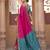 pink colour dola silk blend printed saree with blouse 