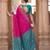 pink colour dola silk blend printed saree with blouse 