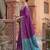 puirple colour dola silk blend printed saree with blouse 