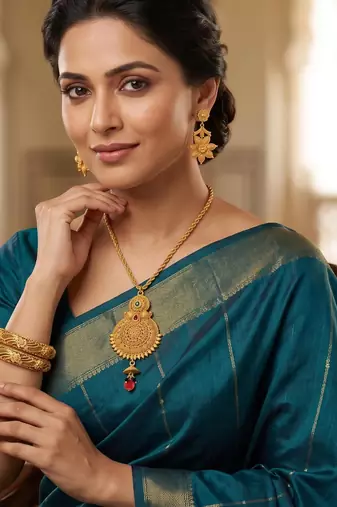 Brass gold pendant kada set for women (pack of 4 items)