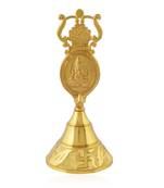 Brass gold big bell with ganesh motif