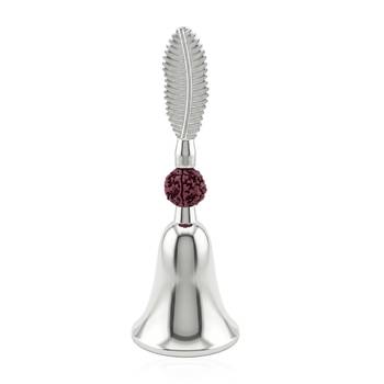 Big silver plated bell with leaf and rudraksh 1
