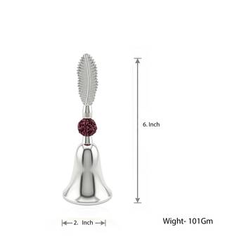 Big silver plated bell with leaf and rudraksh 2