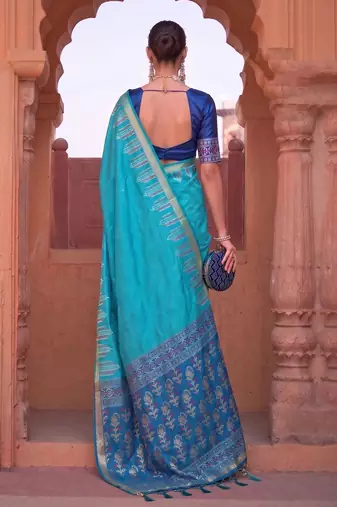 purple-2 colour dola silk blend printed saree with blouse 