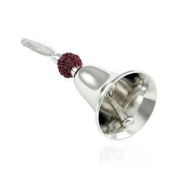 Big silver plated bell with leaf and rudraksh 3