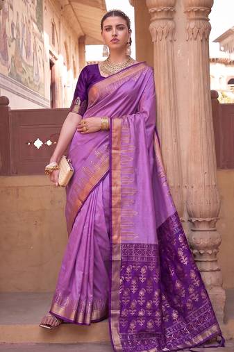 sky blue  colour dola silk blend printed saree with blouse 