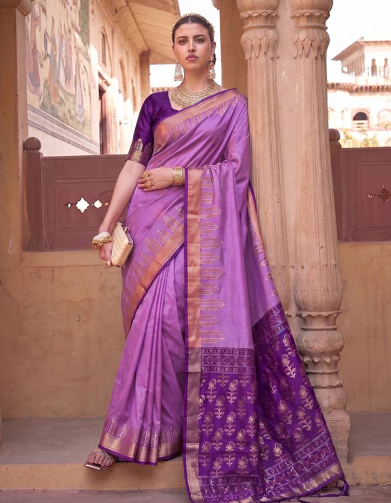 sky blue  colour dola silk blend printed saree with blouse 