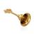 Brass gold bell with mahakal trishul stem