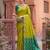 green  colour dola silk blend printed saree with blouse 