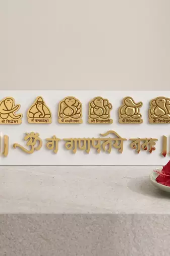 Acrylic ganesh main door wall stikcer plate