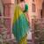 green  colour dola silk blend printed saree with blouse 