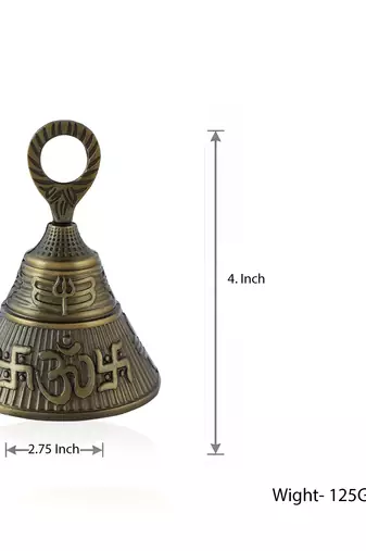 Big bronze hindu bell with puja room