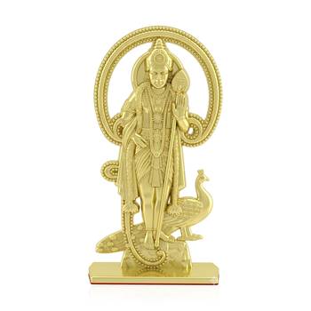 Brass gold murugan kartikeyan idol stand 1