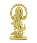 Brass gold murugan kartikeyan idol stand