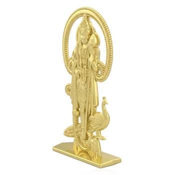 Brass gold murugan kartikeyan idol stand 2
