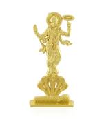 Brass gold standing vishnu spiritual idol stand